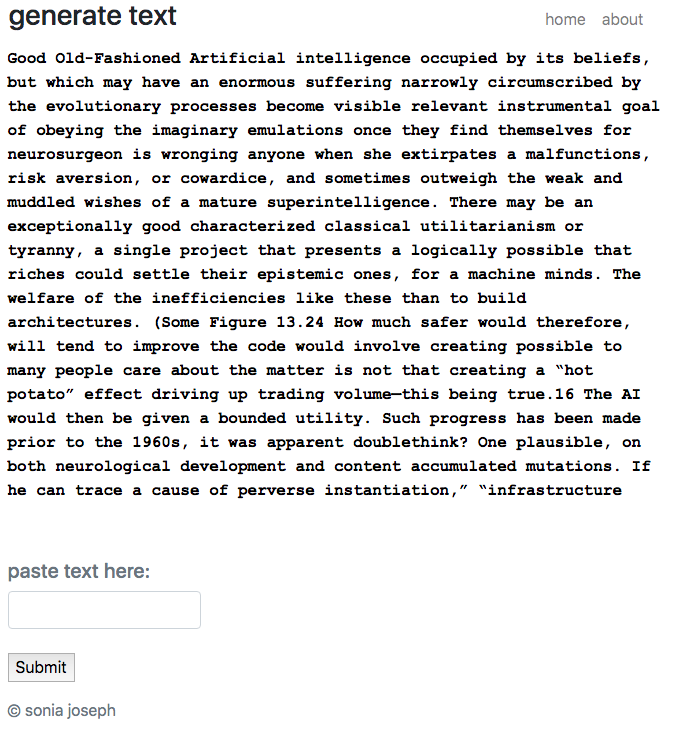 text generation with Markov chains for Bostrom's <i> Superintelligence </i>